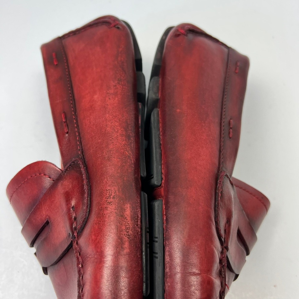 Magnanni Dylan Red Leather Penny Loafer Driving Moccasins Men's 9 Shoes Preppy - Picture 6 of 11